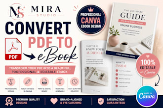 convert PDF to professional canva ebook and editable ebook design
