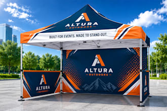 design professional canopy tent, event tent and pop up tent graphics