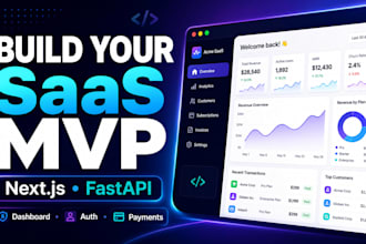 build a full stack saas mvp web app with next js and fastapi