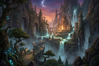 create stylized environment concept art, fantasy background