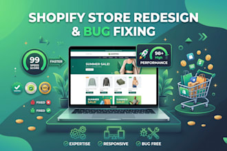 redesign shopify store, fix shopify design bugs and boost sales conversion