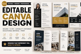 do editable canva resume flyer capability statement educational material print