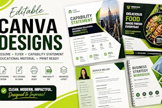 do editable canva resume flyer capability statement educational material print