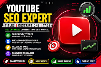 write youtube SEO titles, descriptions and tags