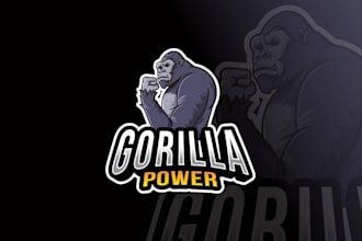 design a professional gorilla logo with unique custom concepts
