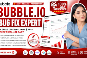 build bubble io bug fix workflow api integration database responsive stripe plug