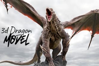 do 3d animal model dragon model 3d creature model for game, film and animation