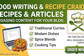 write professional food articles and recipes