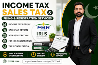 file pakistan income tax return, sales tax return, ntn and fbr registration