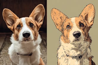 create a pet portrait into cartoon disney