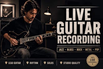 record any guitar track or riff for country, gospel, jazz, reggae, hip hop, funk