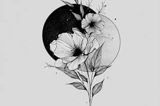 design a minimalist fine line tattoo art