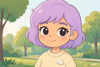 draw a cute cartoon portrait