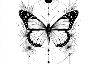 do floral and minimalist tattoo design