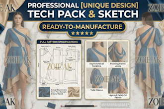creat original street wear design with technical sketch
