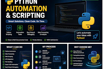 develop python scripts, automate tasks, and fix python bugs