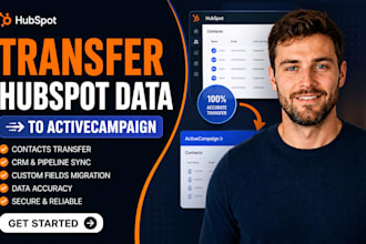 transfer hubspot contacts CRM pipelines custom fields activecampaign