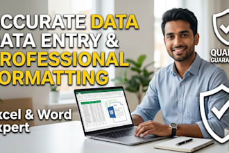 do fast ai data entry, document cleanup, and professional formatting