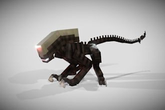 create custom minecraft blockbench 3d model, animation and texture