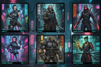 draw cyberpunk style illustration for you