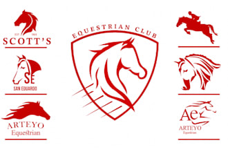 design horse racing, equestrian, equine horse business logo for you