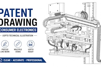 design patent drawing, consumer electronics, uspto technical illustration