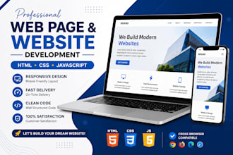 design and develop a responsive wordpress or HTML CSS website