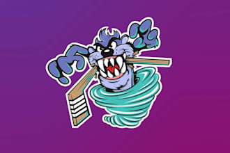design fun competitive inline hockey team logo
