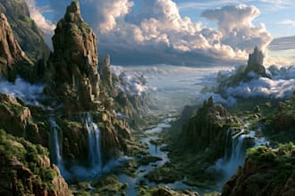 do professional landscape digital art