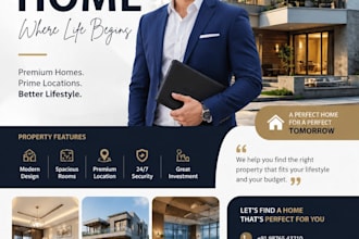 design a modern real estate flyer, and property poster