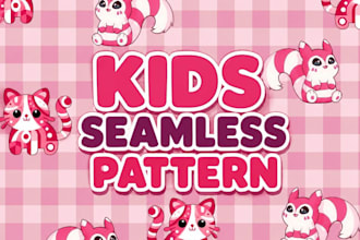 create cute seamless kids pattern design for fabric