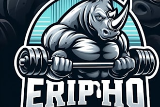 design high quality custom raino logo illustrator for t shirt design
