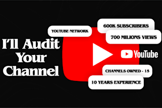 audit and review your youtube channel based on 10 years and 600k subs