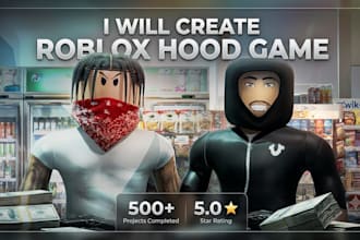 develop roblox hood game, da hood style rp, pvp, gang game