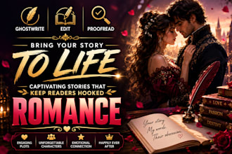 ghostwrite edit proofread romance web novel fantasy fiction story