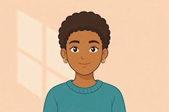 create simple cartoon portrait