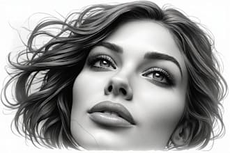 draw a custom pencil or charcoal portrait