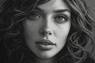 draw pencil or charcoal portrait drawings