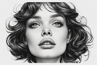 sketch a custom charcoal drawing, pencil portrait from photo