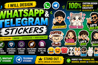 design custom stickers for whatsapp and telegram