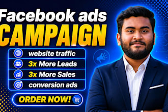do facebook ads campaign for website traffic, leads, sales and  conversion ads