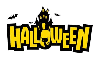 do a halloween event, party, costume shop, horror logo