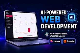 build full stack website or web app using ai no code tools