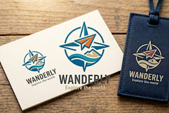 do make an modern custom travel logo