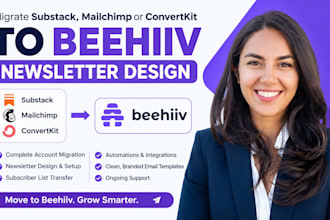migrate substack mailchimp or convertkit newsletter to beehiiv newsletter design