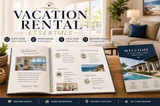 design vacation rental guest guide, welcome book, house manual, brochure catalog