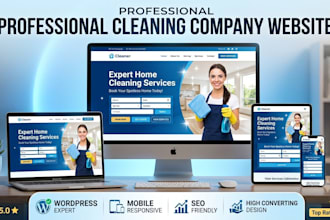 design a responsive cleaning company website in wordpress