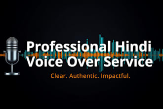 be your professional hindi voice artist