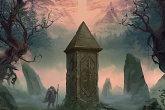 create fantasy game key art and illustrated covers