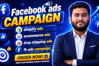 do facebook ads campaign, shopifty drop shipping ads, and ecommerce ads